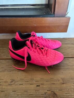 Nike Hot Pink Soccer Cleats with Black Swoosh